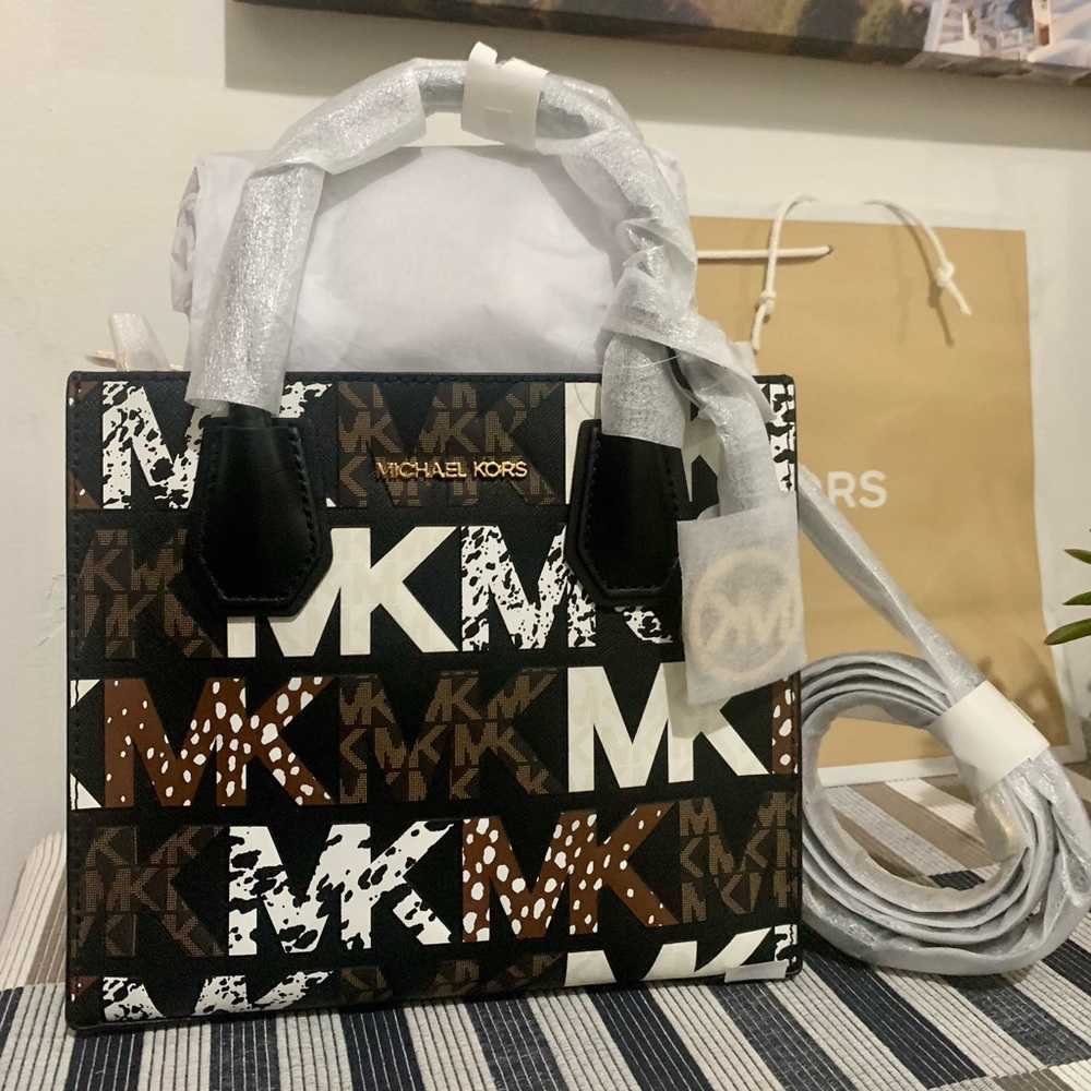 MK MERCER LIMITED EDITION MEDIUM MESSENGER BAG IN BLACK MULTI